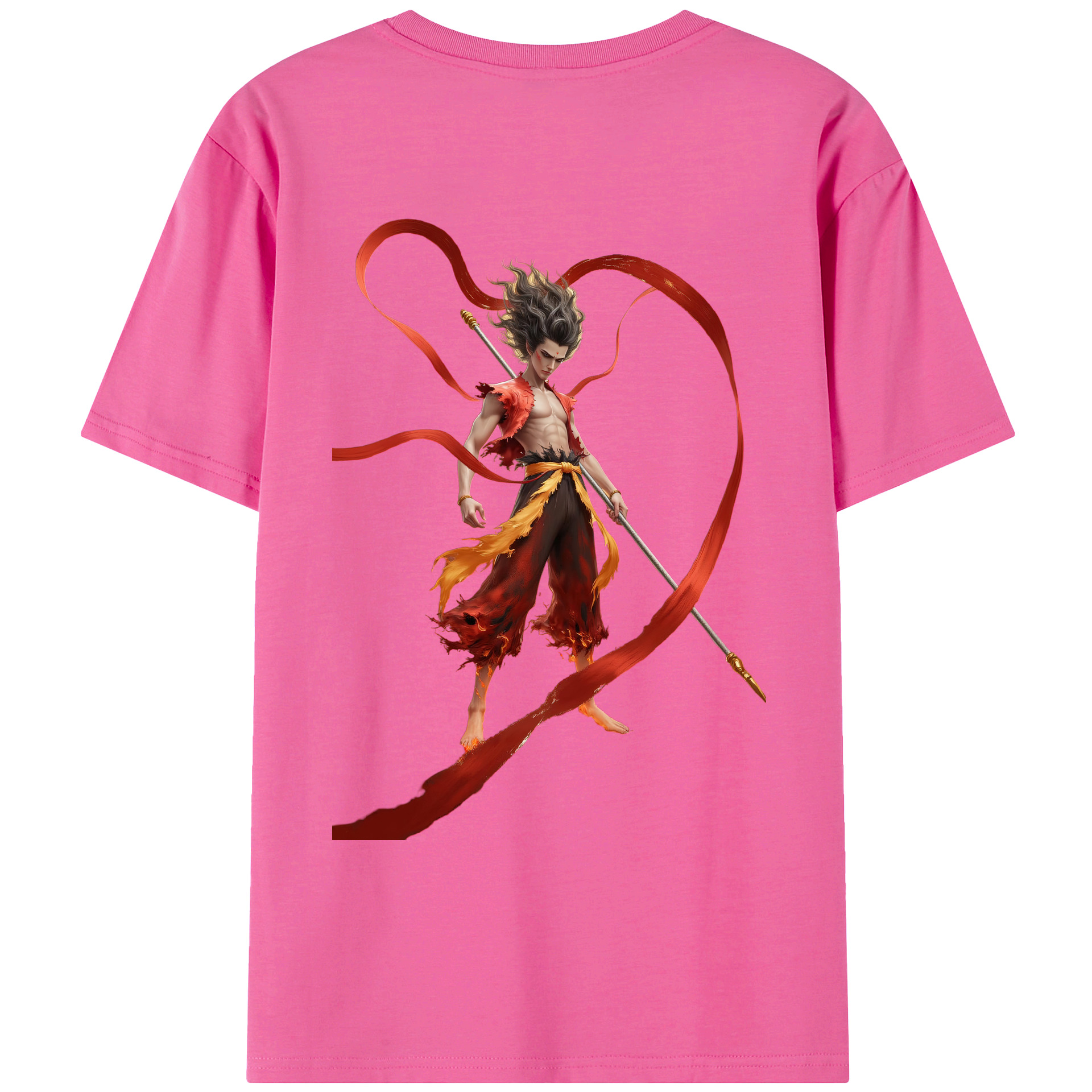 （画像用） Ne Zha 2 ナタ 魔童の大暴れ レディース半袖Tシャツ(バックプリント)